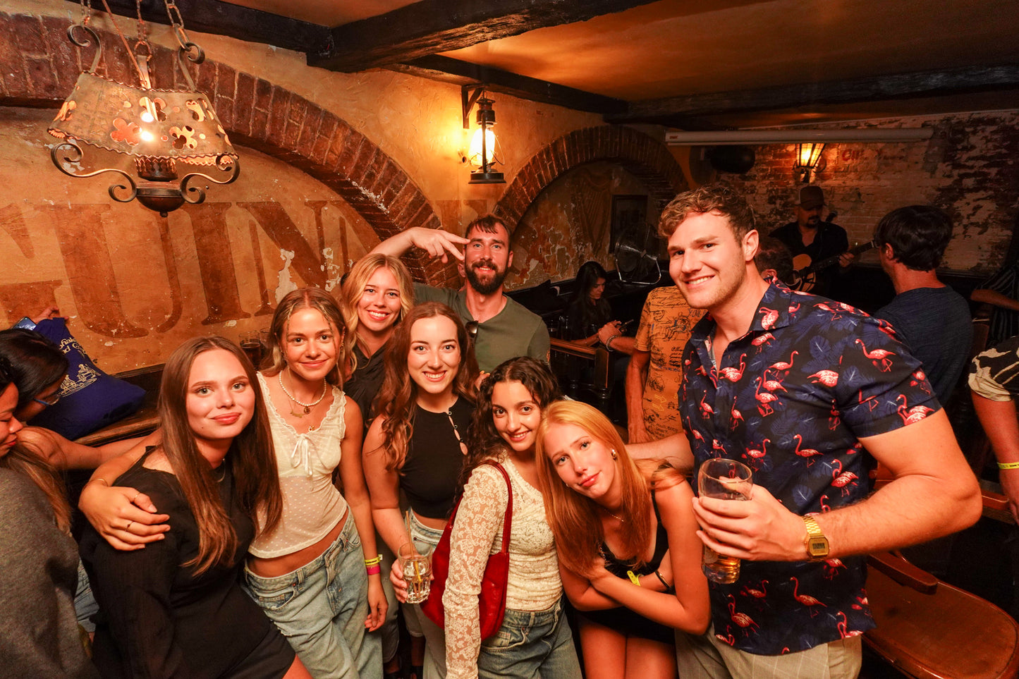 Beer tour and party in Nice, France with international travelers enjoying the nightlife.